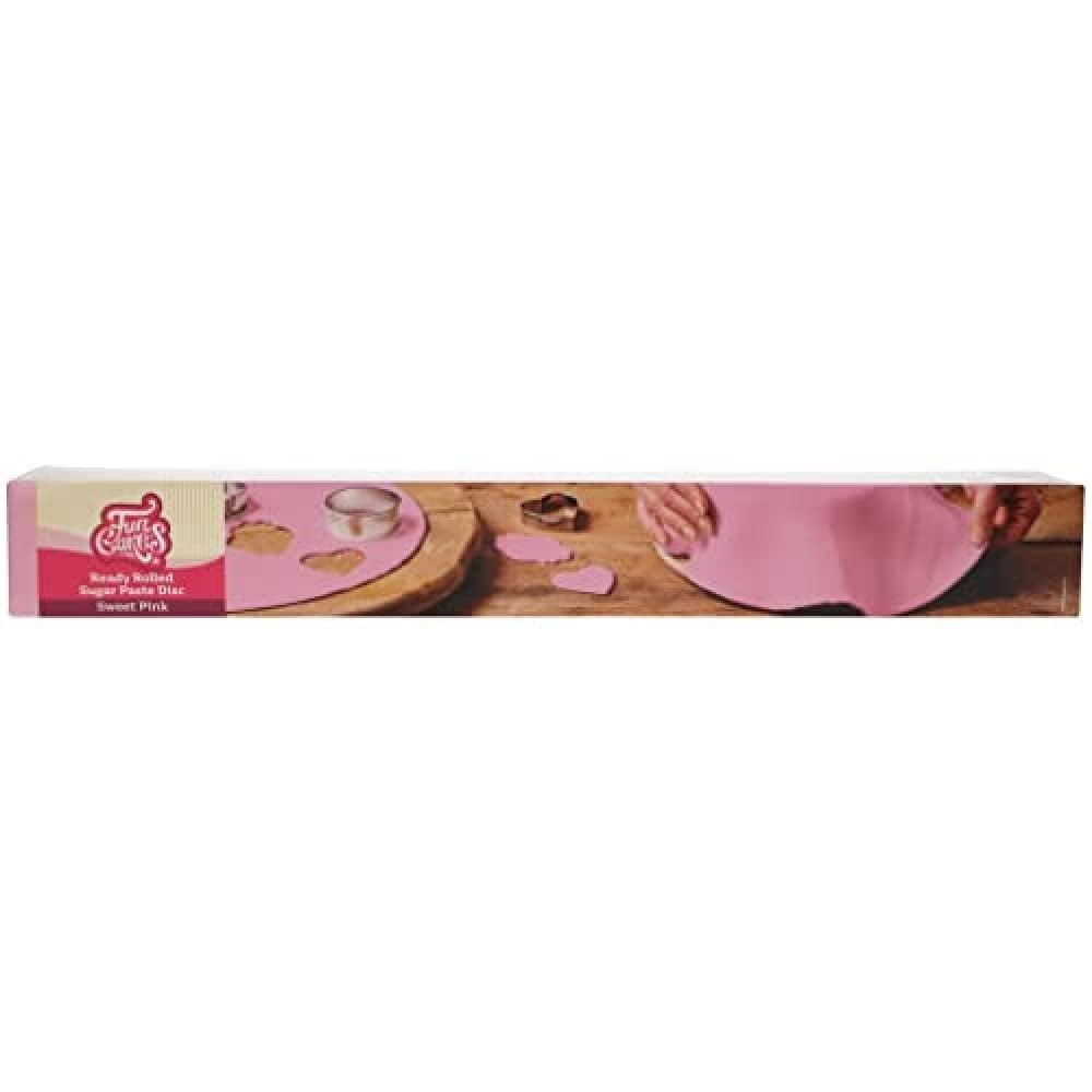 FunCakes Disco di Fondente Arrotolato Spring Greens: Delizioso sapore di vaniglia, pre-arrotolato, facile da usare, perfetto per decorare torte, 430g Naty Shop Sweet Pink Sugarpaste