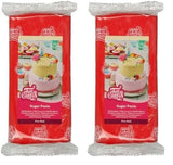 FunCakes Fondente Laminato Rosso Fuoco: Facile da Usare, Liscio, Flessibile, Morbido e Piegabile, Perfetto per Decorare Torte, Halal, Kosher e Senza Glutine 1 kg (Confezione da 1) Naty Shop Pasta di Zucchero Rosso Fuoco 1 kg (Confezione da 2)