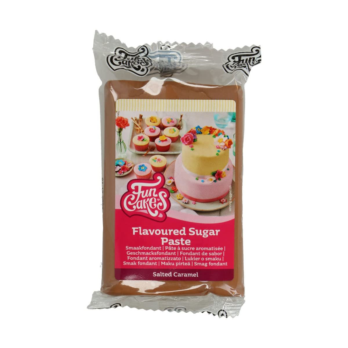 Fondant al gusto di limone FunCakes: gusto delizioso, consistenza morbida, facile da spalmare, fondente arrotolato, perfetto per torte, cupcake e biscotti. Halal, kosher e senza glutine. 250 g (confezione da 3) Naty Shop Pasta di Zucchero 250 G Caramello Salato