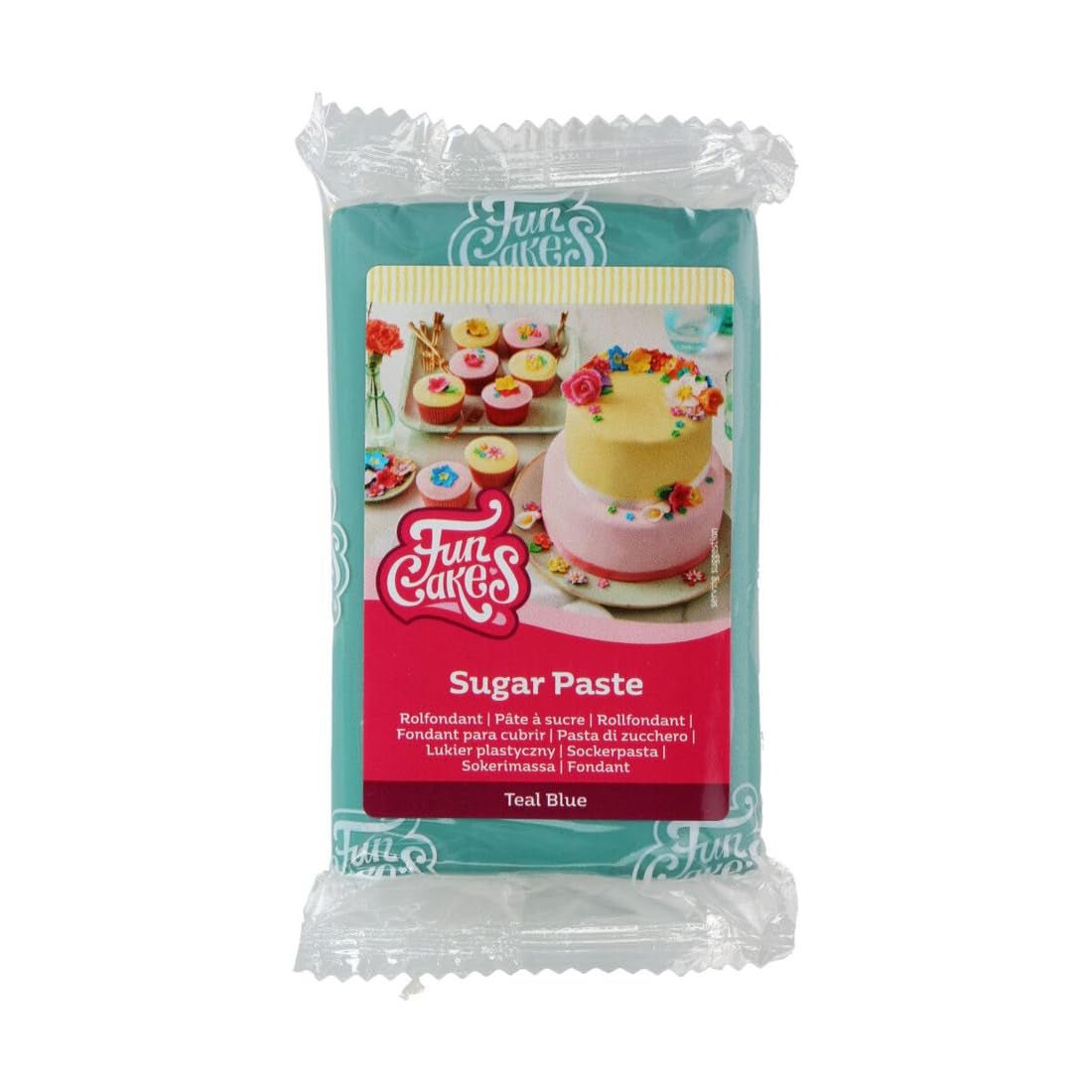 FunCakes Fondente Arrotolato Verde Acqua Blu Facile da Usare Liscio Flessibile Morbido e Piegabile Perfetto per Decorare Torte Halal Kosher Senza Glutine Confezione da 250 g Pasta di Zucchero Naty Shop Titolo predefinito
