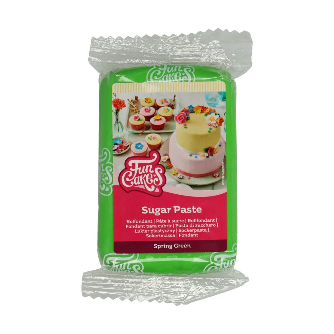 FunCakes Fondant Arrotolato Verde Primavera: Facile da usare, liscio, flessibile, morbido e modellabile, perfetto per decorare torte, halal, kosher e senza glutine, 250g Naty Shop Titolo predefinito Pasta di zucchero