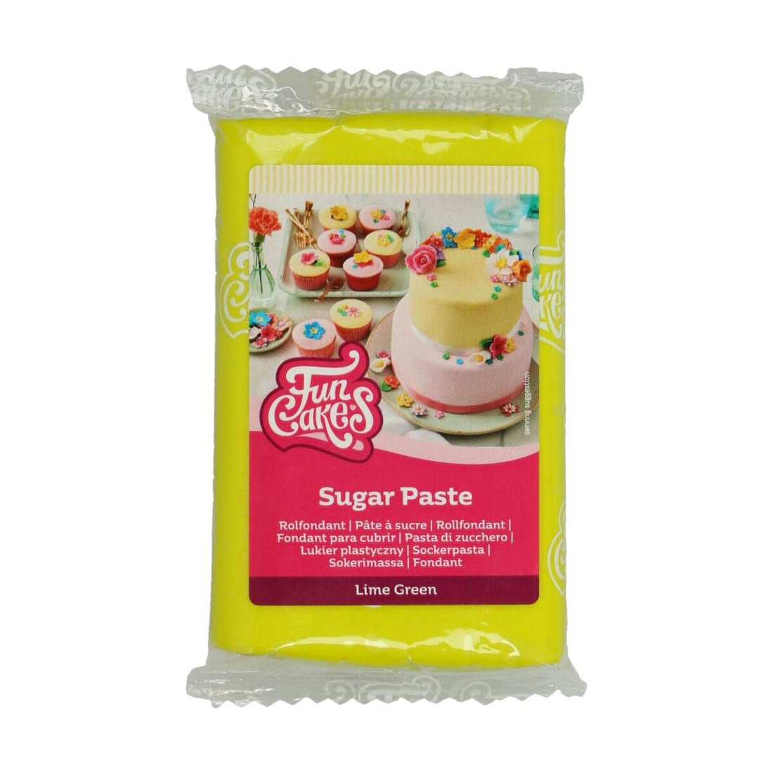 FunCakes Fondant arrotolato verde lime: facile da usare, liscio, flessibile, morbido e modellabile, perfetto per decorare torte, halal, kosher e senza glutine, 250 g di pasta di zucchero Naty Shop Titolo predefinito