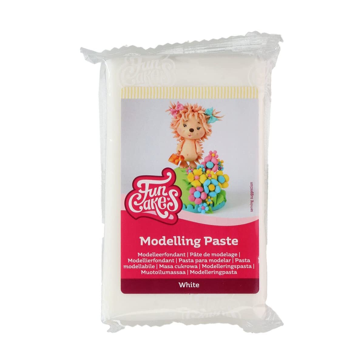 Pasta modellabile bianca FunCakes: perfetta per modellare figure, top di torte e volant. Forte, liscio ed elastico. Halal, kosher e senza glutine. 250 g. (confezione da 2) Naty Shop Pasta di zucchero bianca 250 grammi