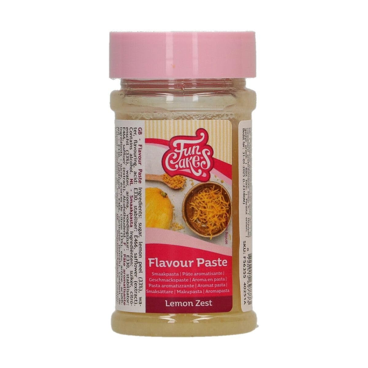 FunCakes pasta aroma buccia di limone: aroma alimentare, ottimo gusto, ottima per decorare torte, adatta per pasticceria e farciture. 100 g. Naty Shop Titolo predefinito pasta di zucchero