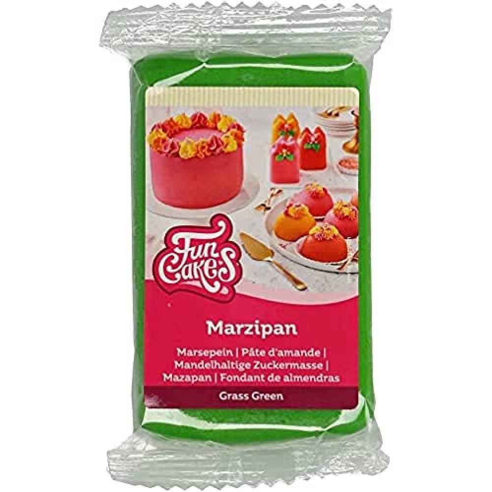FunCakes Pasta di Zucchero alle Mandorle (Marzapane Olandese) Verde Erba: Facile da usare e liscia, perfetta per decorare torte, halal, kosher e senza glutine, 250 g (Confezione da 2) Naty Shop Pasta di Zucchero Verde Erba 250 G (1 Confezione)