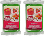 FunCakes Pasta di zucchero alle mandorle (marzapane olandese) Verde erba: Facile da usare e liscia, perfetta per decorare torte, halal, kosher e senza glutine 250 g (confezione da 2) Naty Shop Pasta di zucchero verde erba 250 G (confezione da 2)