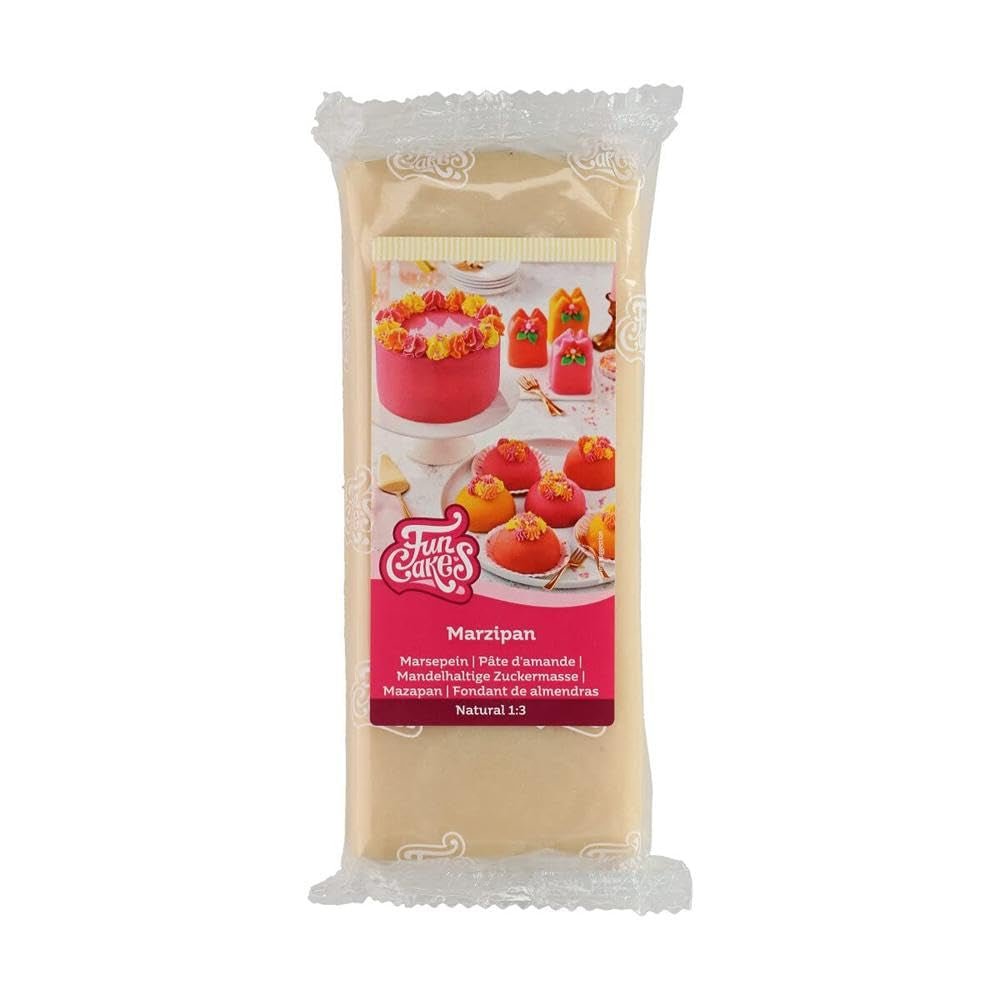 FunCakes Pasta Di Zucchero Di Mandorle (Marzapane Olandese) Naturale (1:3): Pronta da Arrotolare, Facile da Usare, Perfetta per Decorare Torte, Halal, Kosher e Senza Glutine. 1 chilogrammo. Naty Shop Pasta di zucchero naturale (1:3)