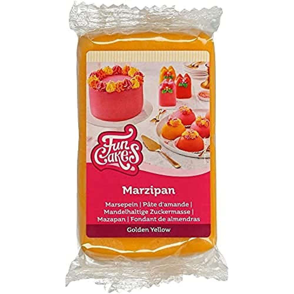 FunCakes Pasta Di Zucchero Alla Mandorla (Marzapane Olandese) Giallo Dorato: Facile da usare e liscia, perfetta per decorare torte, halal, kosher e senza glutine. 250 g. Naty Shop Titolo predefinito pasta di zucchero