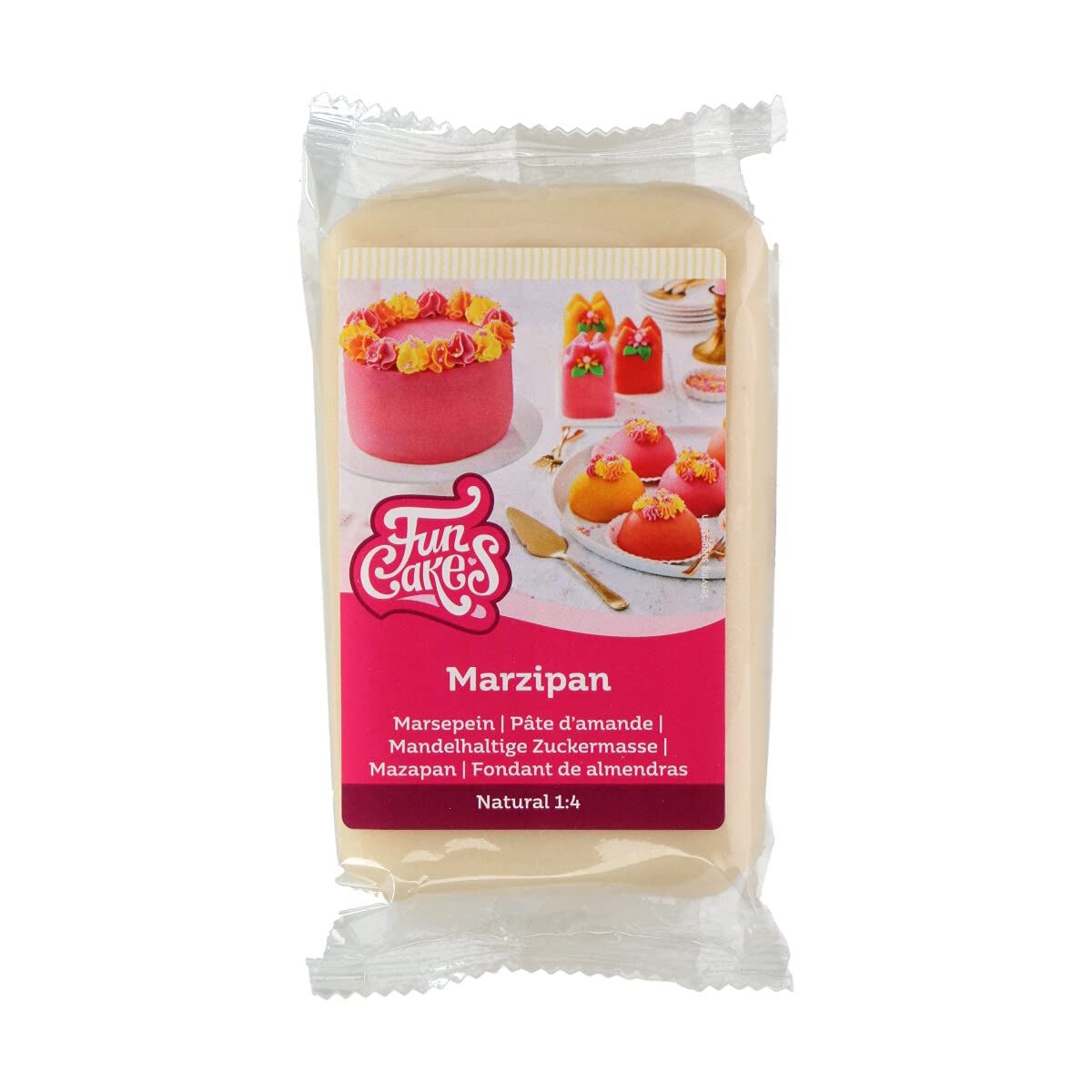 FunCakes Pasta Di Zucchero Di Mandorle (Marzapane Olandese) Naturale (1:4): Pronta da Arrotolare, Facile da Usare, Perfetta per Decorare Torte, Halal, Kosher e Senza Glutine. 250 g., pasta di zucchero media Naty Shop Titolo predefinito