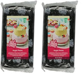 FunCakes Raven Black Fondant arrotolato: facile da usare, liscio, flessibile, morbido e modellabile, perfetto per decorare torte, halal, kosher e senza glutine. 1 kg (confezione da 2) Naty Shop Raven pasta di zucchero nera 1 kg (confezione da 2)