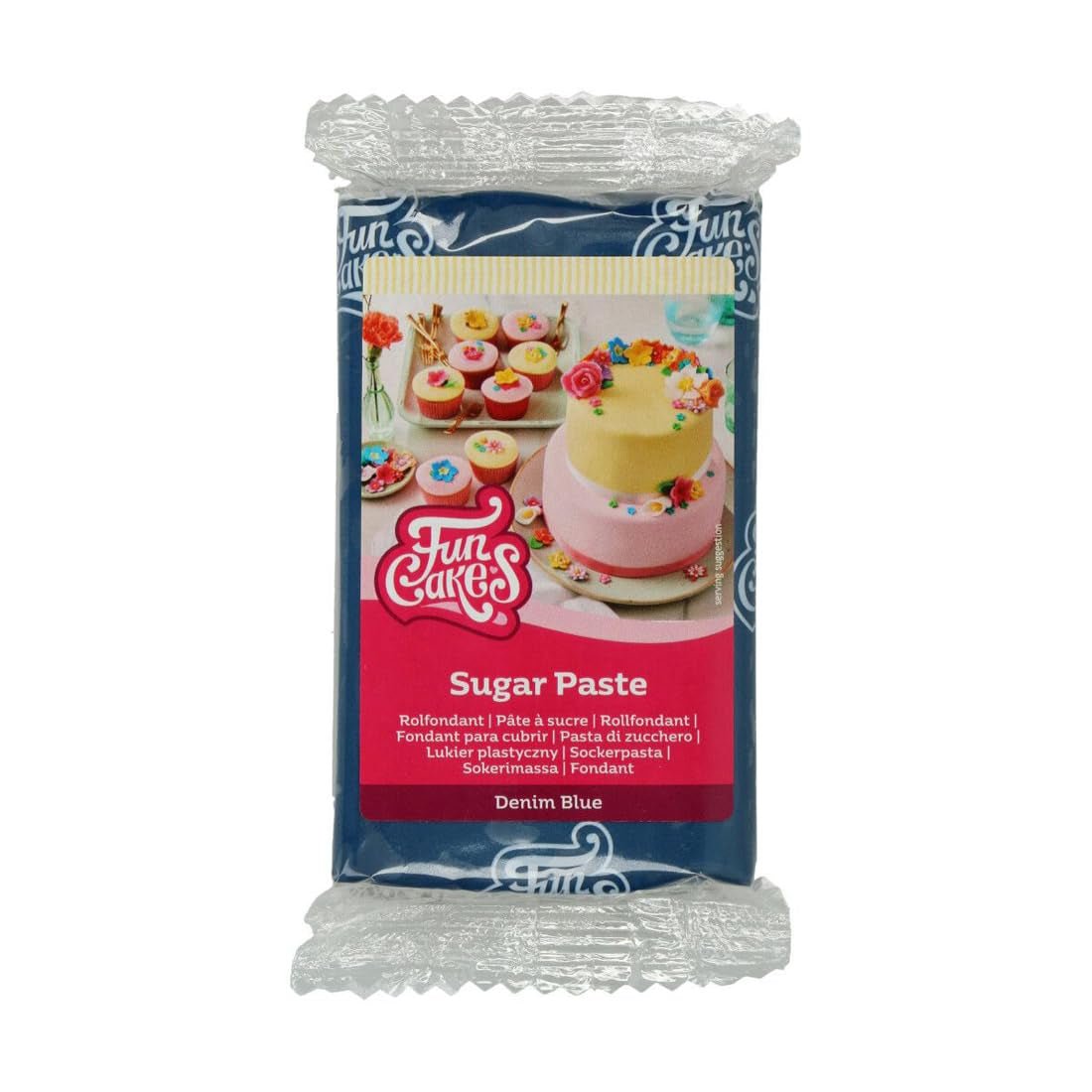 FunCakes rotolo di fondente Demin Blue: facile da usare, liscio, flessibile, morbido e modellabile, perfetto per decorare torte, halal, kosher e senza glutine, 250g Pasta di Zucchero Naty Shop Default Title