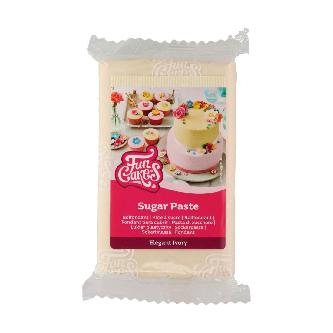 FunCakes Roll Fondant Elegant Avorio: facile da usare, liscio, flessibile, soffice e plasmabile, perfetto per decorare torte, halal, kosher e gluten free, 250g Naty Shop Pasta di Zucchero 250G
