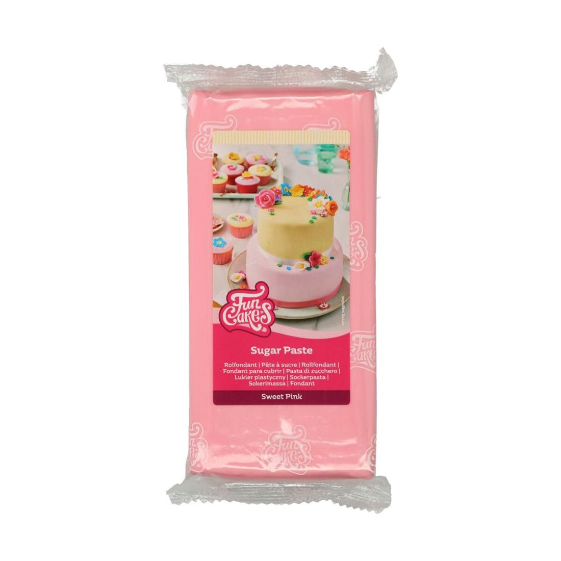 FunCakes Roll Fondant Sweet Pink: facile da usare, liscio, flessibile, morbido e plasmabile, perfetto per decorare torte halal, kosher e senza glutine. 1 kg Naty Shop Titolo predefinito pasta di zucchero