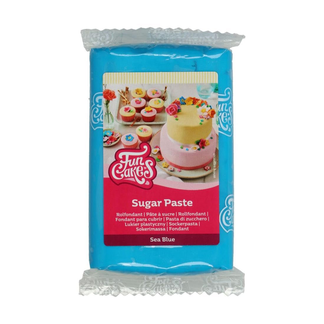 FunCakes Fondante Laminato Blu Mare: Facile da Usare, Liscio, Flessibile, Morbido e Piegabile, Perfetto per Decorare Torte, Halal, Kosher e Senza Glutine, 250g Naty Shop Titolo predefinito Pasta di Zucchero