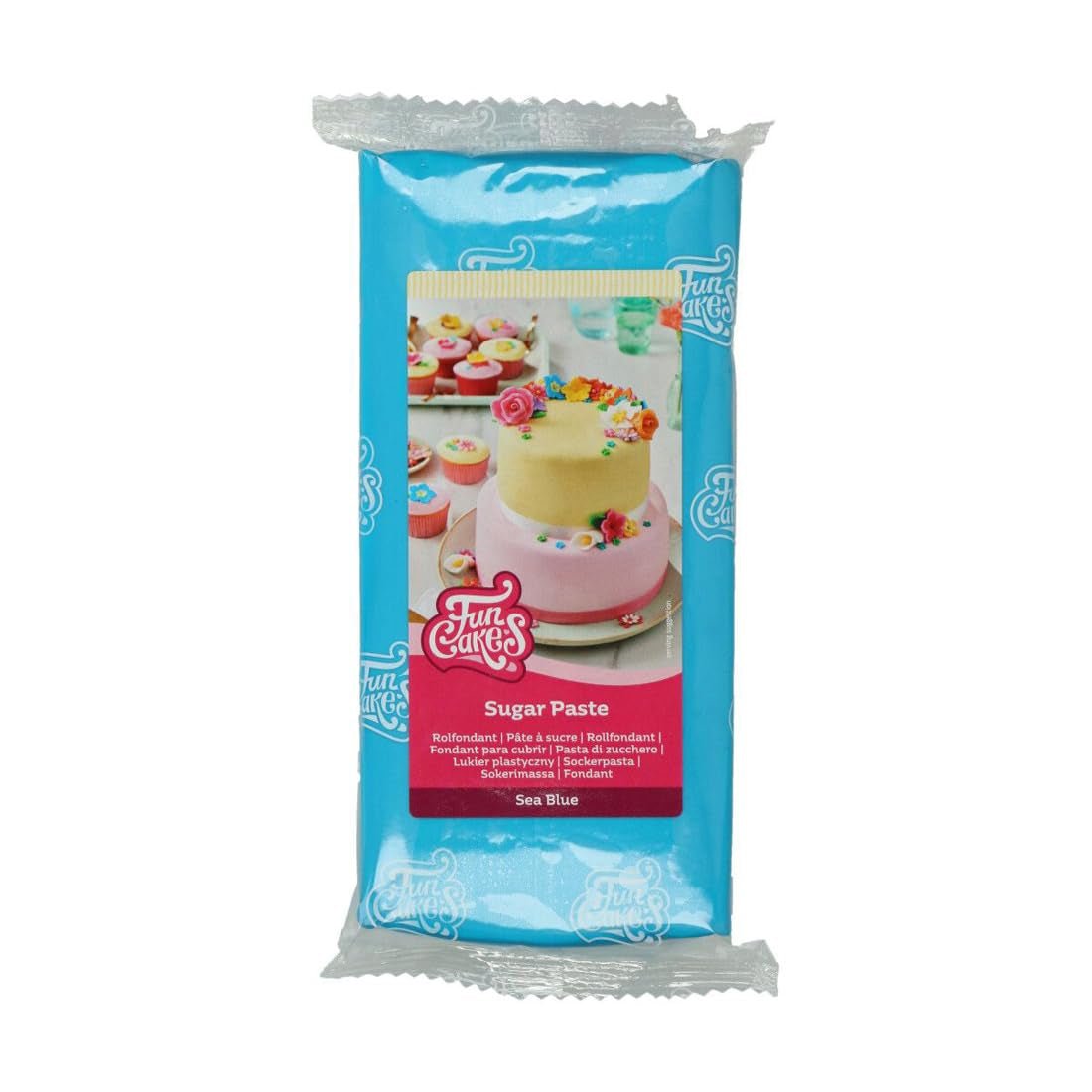 Fondant arrotolato FunCakes Sea Blue: facile da usare, liscio, flessibile, morbido e modellabile, perfetto per decorare torte, halal, kosher e senza glutine. 1 kg Naty Shop Titolo predefinito pasta di zucchero