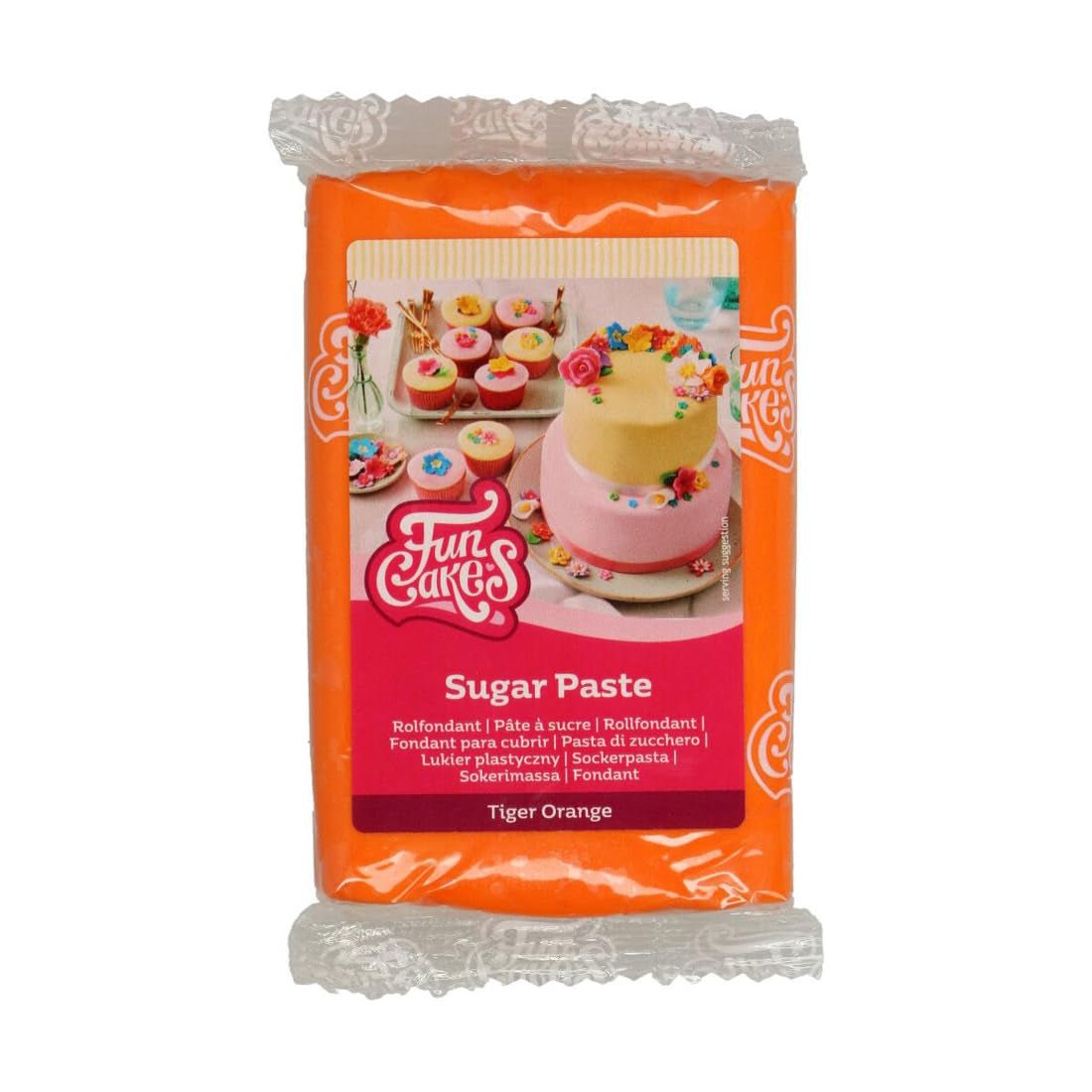 FunCakes Fondante Laminato Tiger Orange: Facile da Usare, Liscio, Flessibile, Morbido e Piegabile, Perfetto per Decorare Torte, Halal, Kosher e Senza Glutine, Pasta di Zucchero da 250 g Naty Shop Titolo predefinito