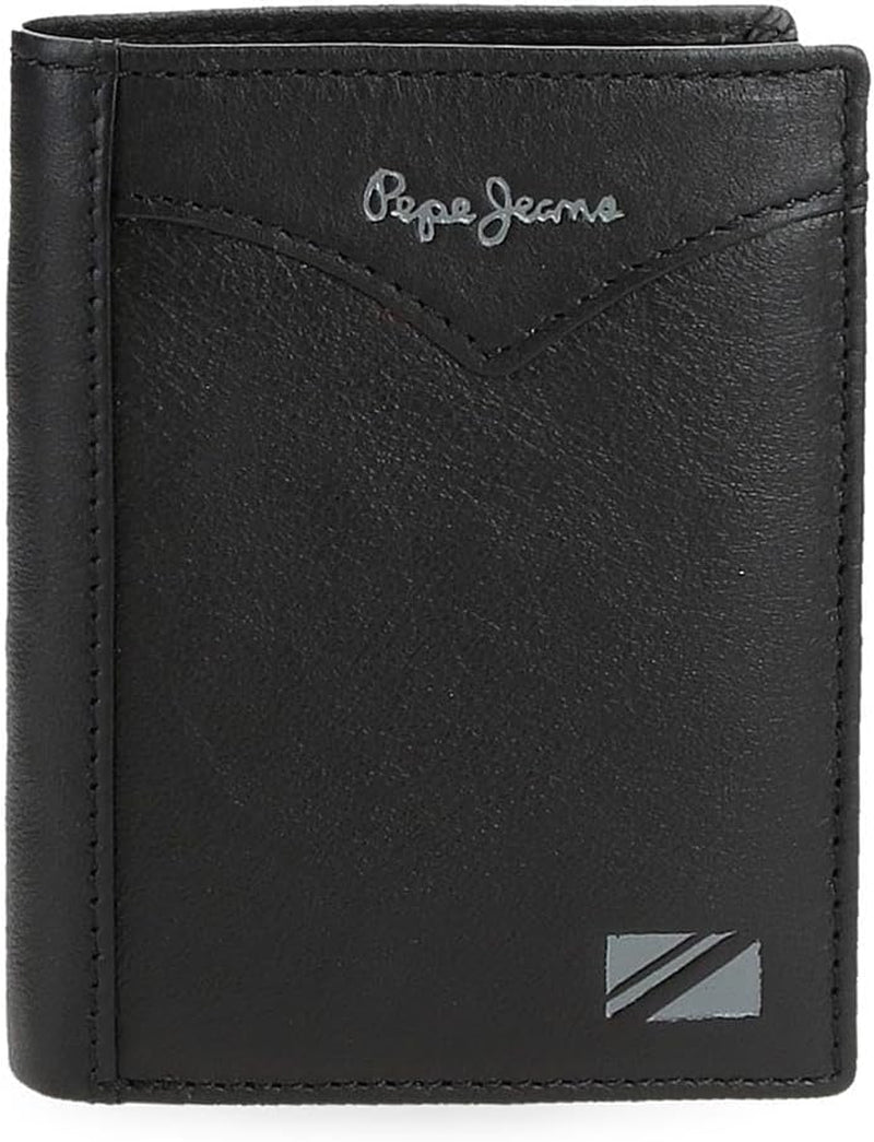 Pepe Jeans Giacca Portafoglio Verticale con Portamonete, Portafoglio da Uomo Taglia Unica Naty Shop Nero