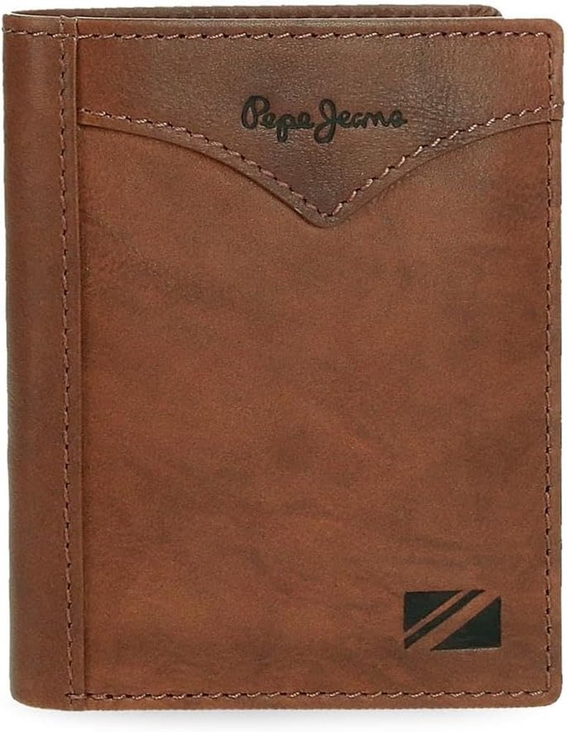 Pepe Jeans Giacca Portafoglio Verticale con Portamonete, Portafoglio da Uomo Taglia Unica Naty Shop Marrone
