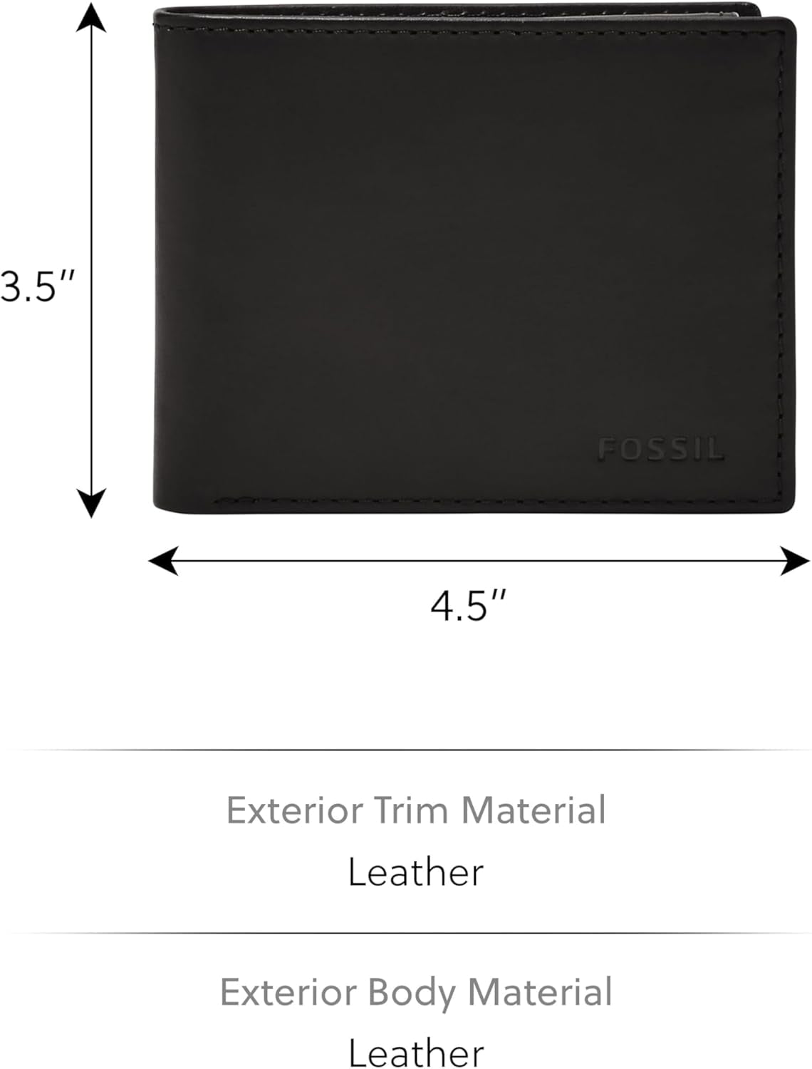 Fossil Derrick Porta passaporto bifold da uomo in pelle con blocco RFID e porta carte staccabile Portafoglio da uomo Naty Shop