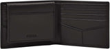 Fossil Derrick Porta passaporto bifold da uomo in pelle con blocco RFID e porta carte staccabile Portafoglio da uomo Naty Shop