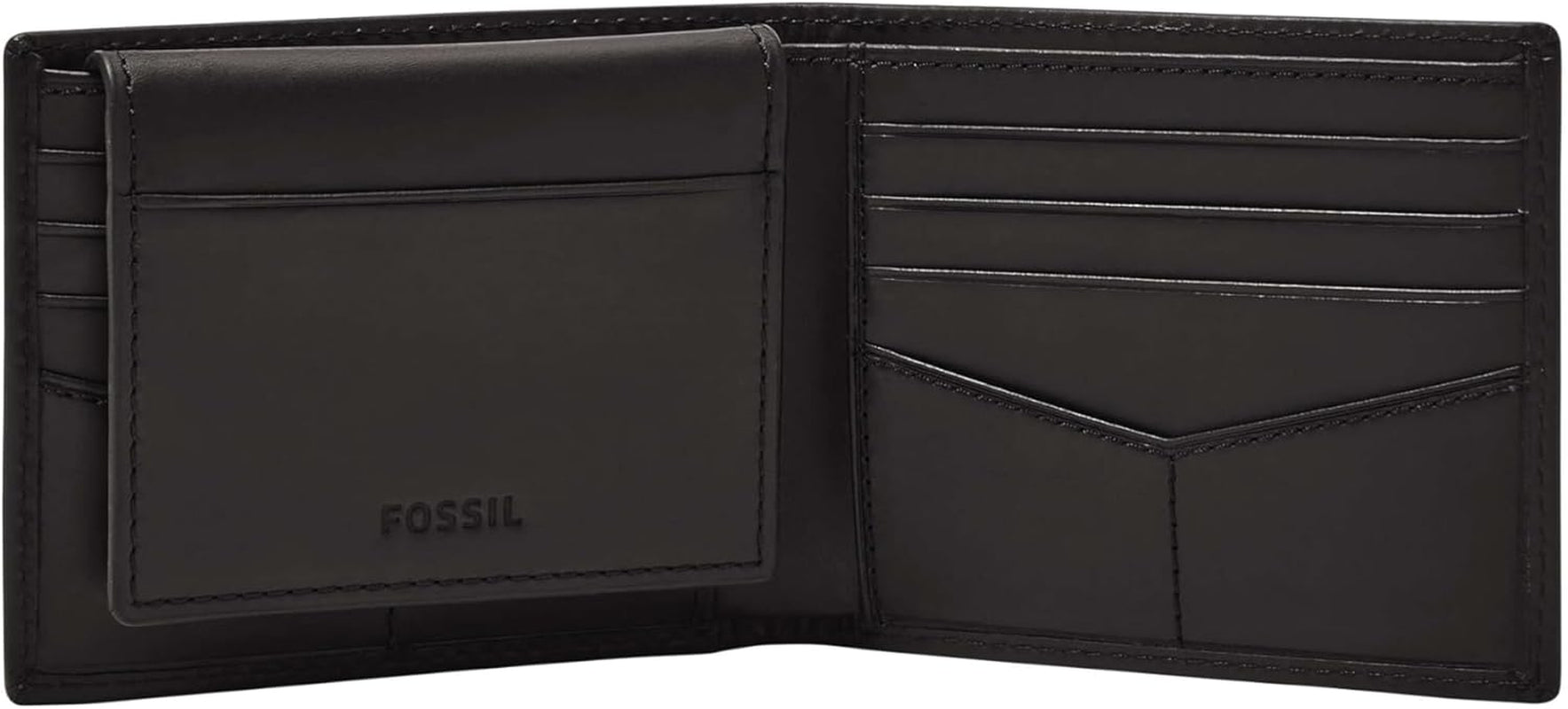 Fossil Derrick Porta passaporto bifold da uomo in pelle con blocco RFID e porta carte staccabile Portafoglio da uomo Naty Shop