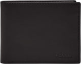 Fossil Derrick Porta passaporto bifold da uomo in pelle con blocco RFID con porta carte staccabile Naty Shop Portafoglio da uomo Nero