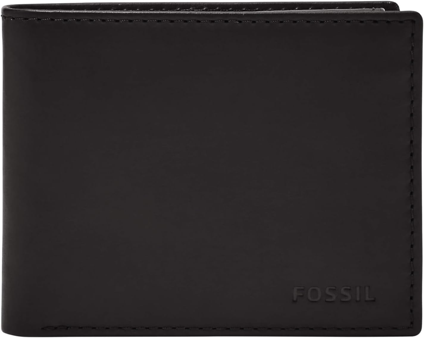 Fossil Derrick Porta passaporto bifold da uomo in pelle con blocco RFID con porta carte staccabile Naty Shop Portafoglio da uomo Nero