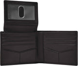 Fossil Derrick Porta passaporto bifold da uomo in pelle con blocco RFID e porta carte staccabile Portafoglio da uomo Naty Shop