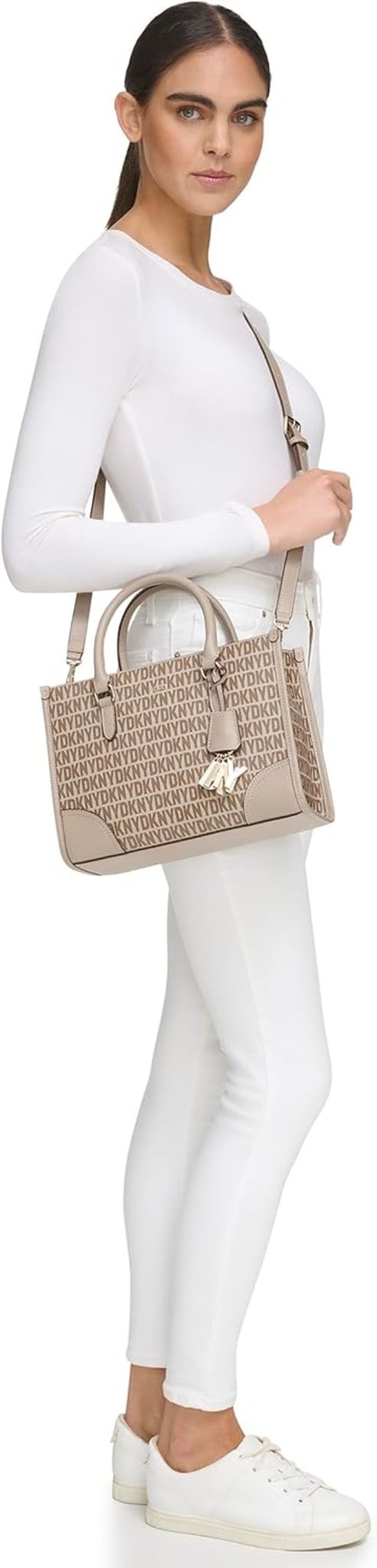 DKNY Borsa tote casual da donna, Borse da donna in chino/toffee Naty Shop