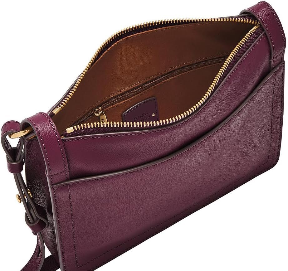 Borsa a tracolla incrociata Fossil Taryn da donna, borse viola da donna Naty Shop