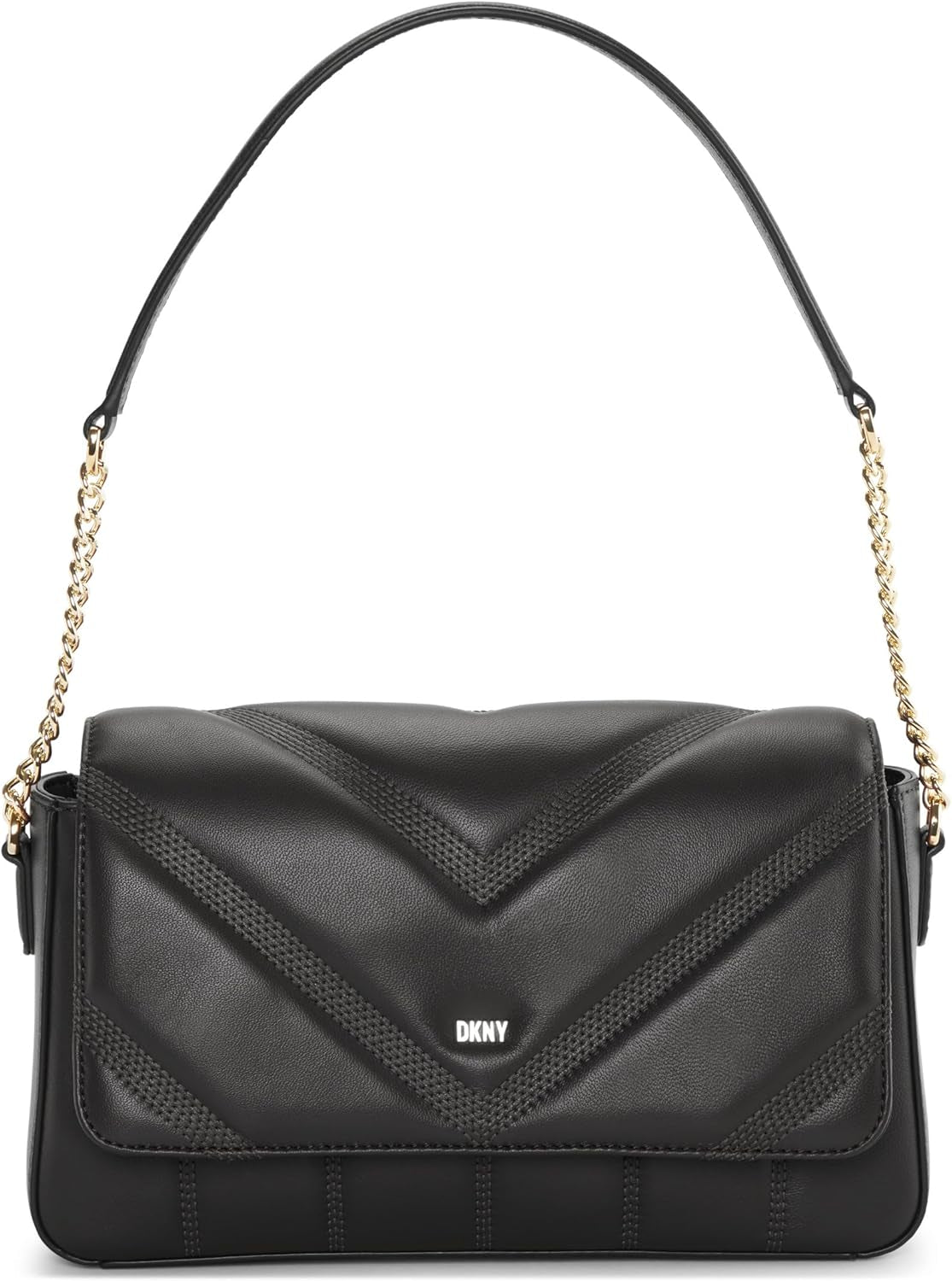 Borsa a tracolla con patta DKNY da donna Nero/Giallo Borse Donna Naty Titolo predefinito del negozio