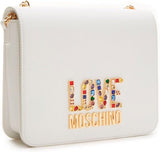 Love Moschino Borsa a spalla da donna, Borsa a spalla bianca, Bianco Naty Shop Borse da donna