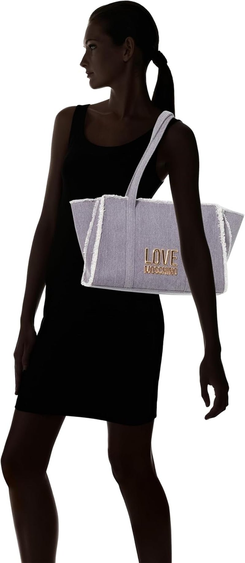Love Moschino Borsa a Spalla Donna, Borsa a Spalla Denim, Borse Donna Denim Naty Shop