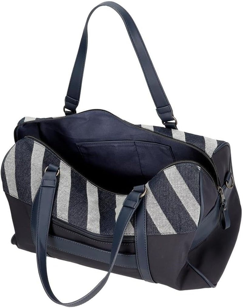 Pepe Jeans Borsa da viaggio Celine, Blu, 40 x 25 x 20 cm, Poliestere, con dettagli in ecopelle, 20 L, di Joumma Bags, Blu, Borsa da viaggio Valigie e attrezzatura da viaggio Naty Shop