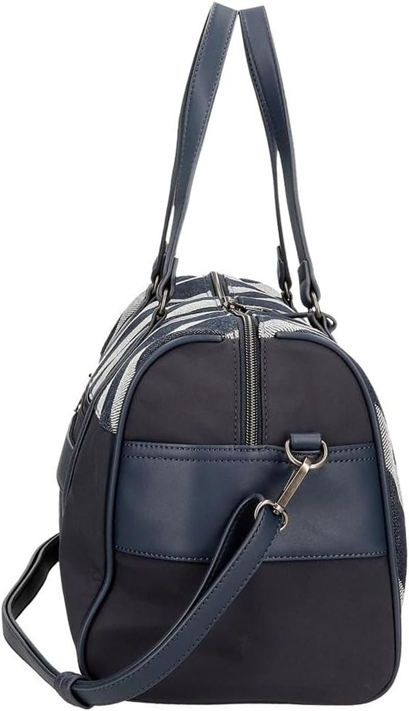 Pepe Jeans Borsa da viaggio Celine, Blu, 40 x 25 x 20 cm, Poliestere, con dettagli in ecopelle, 20 L, di Joumma Bags, Blu, Borsa da viaggio Valigie e attrezzatura da viaggio Naty Shop