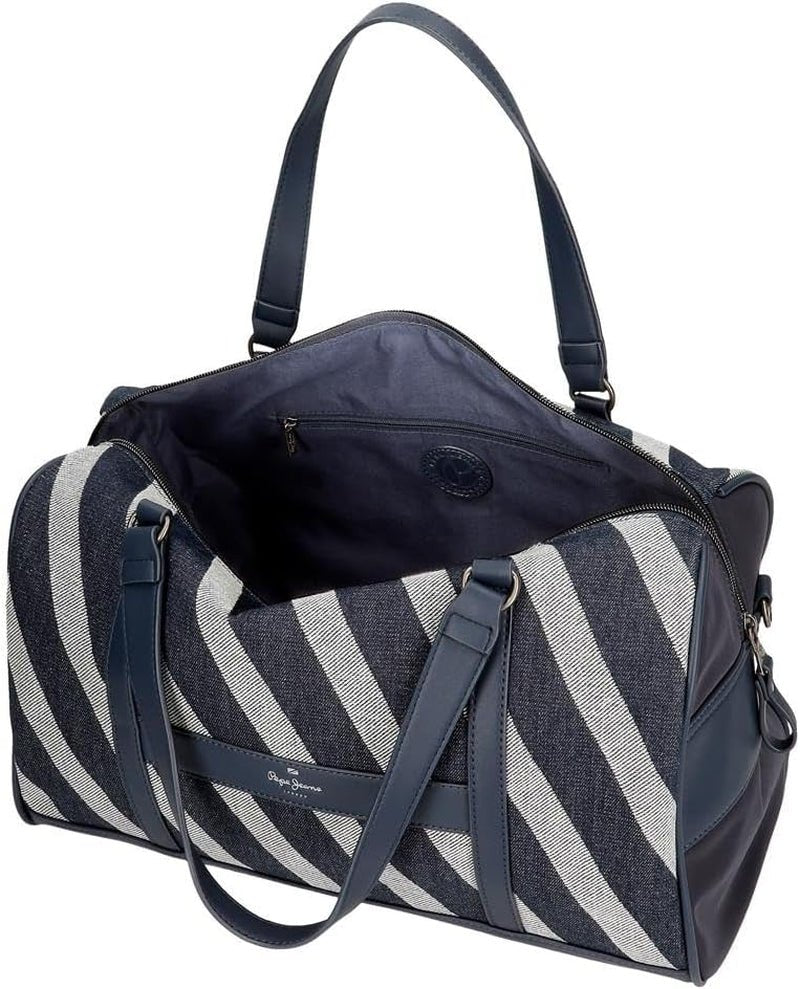 Pepe Jeans Borsa da viaggio Celine, Blu, 40 x 25 x 20 cm, Poliestere, con dettagli in ecopelle, 20 L, di Joumma Bags, Blu, Borsa da viaggio Valigie e attrezzatura da viaggio Naty Shop