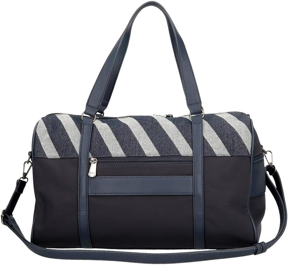 Pepe Jeans Borsa da viaggio Celine, Blu, 40 x 25 x 20 cm, Poliestere, con dettagli in ecopelle, 20 L, di Joumma Bags, Blu, Borsa da viaggio Valigie e attrezzatura da viaggio Naty Shop
