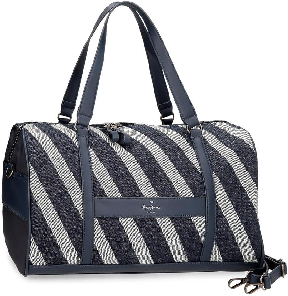 Pepe Jeans Borsa da viaggio Celine, Blu, 40 x 25 x 20 cm, Poliestere, con dettagli in ecopelle, 20 L, di Joumma Bags, Blu, Borsa da viaggio Bagagli e attrezzatura da viaggio Naty Shop Zaino da viaggio