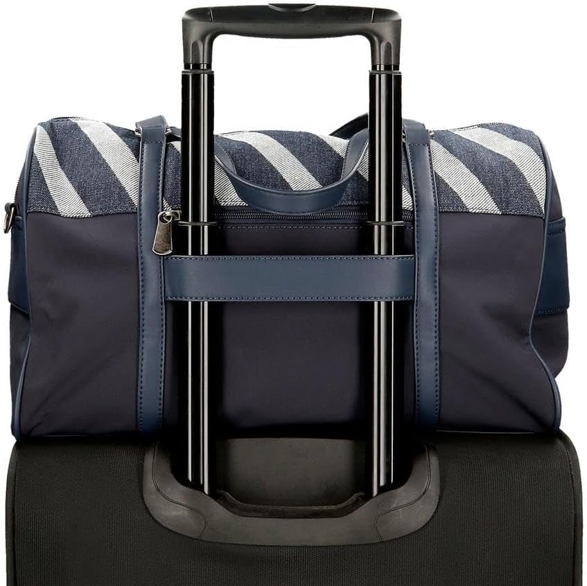 Pepe Jeans Borsa da viaggio Celine, Blu, 40 x 25 x 20 cm, Poliestere, con dettagli in ecopelle, 20 L, di Joumma Bags, Blu, Borsa da viaggio Valigie e attrezzatura da viaggio Naty Shop