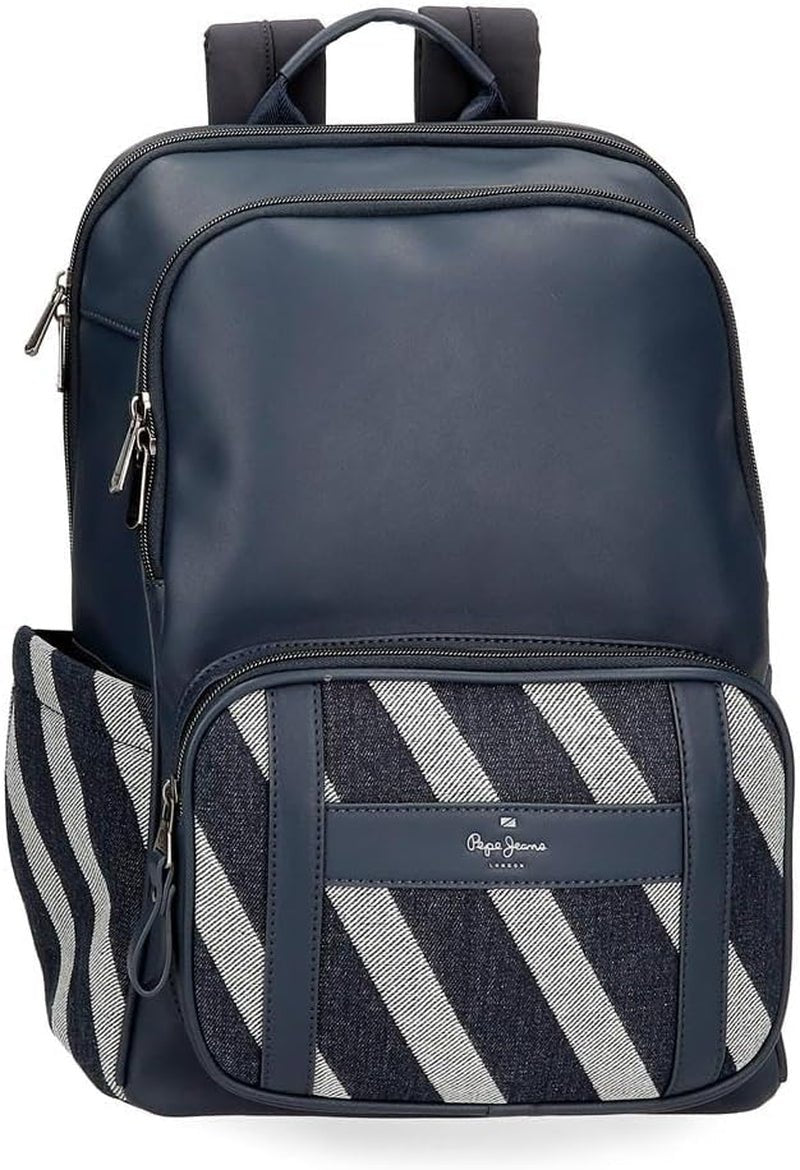 Pepe Jeans Borsa da viaggio Celine, Blu, 40 x 25 x 20 cm, Poliestere, con dettagli in ecopelle, 20 L, di Joumma Bags, Blu, Borsa da viaggio Bagagli e attrezzatura da viaggio Naty Shop Zaino