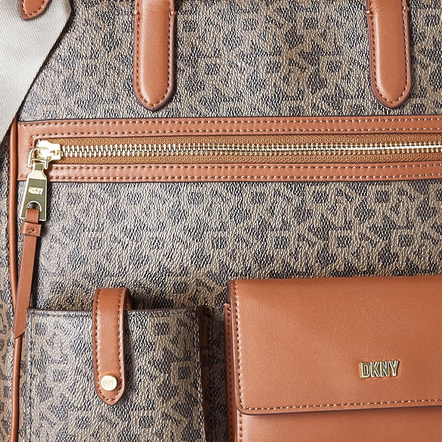 DKNY Borsa tote Zyon Messenger da donna, Mocha/Caramello, Taglia unica Borse da donna Naty Shop