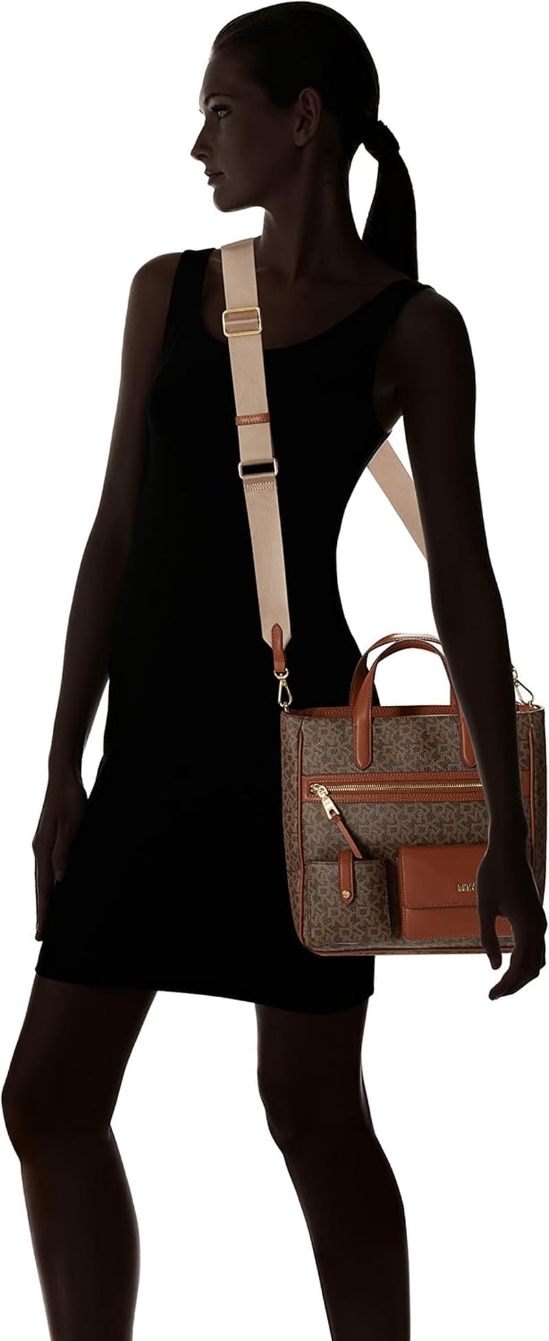 DKNY Borsa tote Zyon Messenger da donna, Mocha/Caramello, Taglia unica Borse da donna Naty Shop