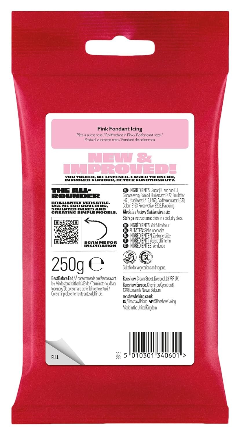 Gesso Fondente per torta Regalice Pasta di zucchero pronta da stendere 250g ROSA Pasta di zucchero Naty Shop