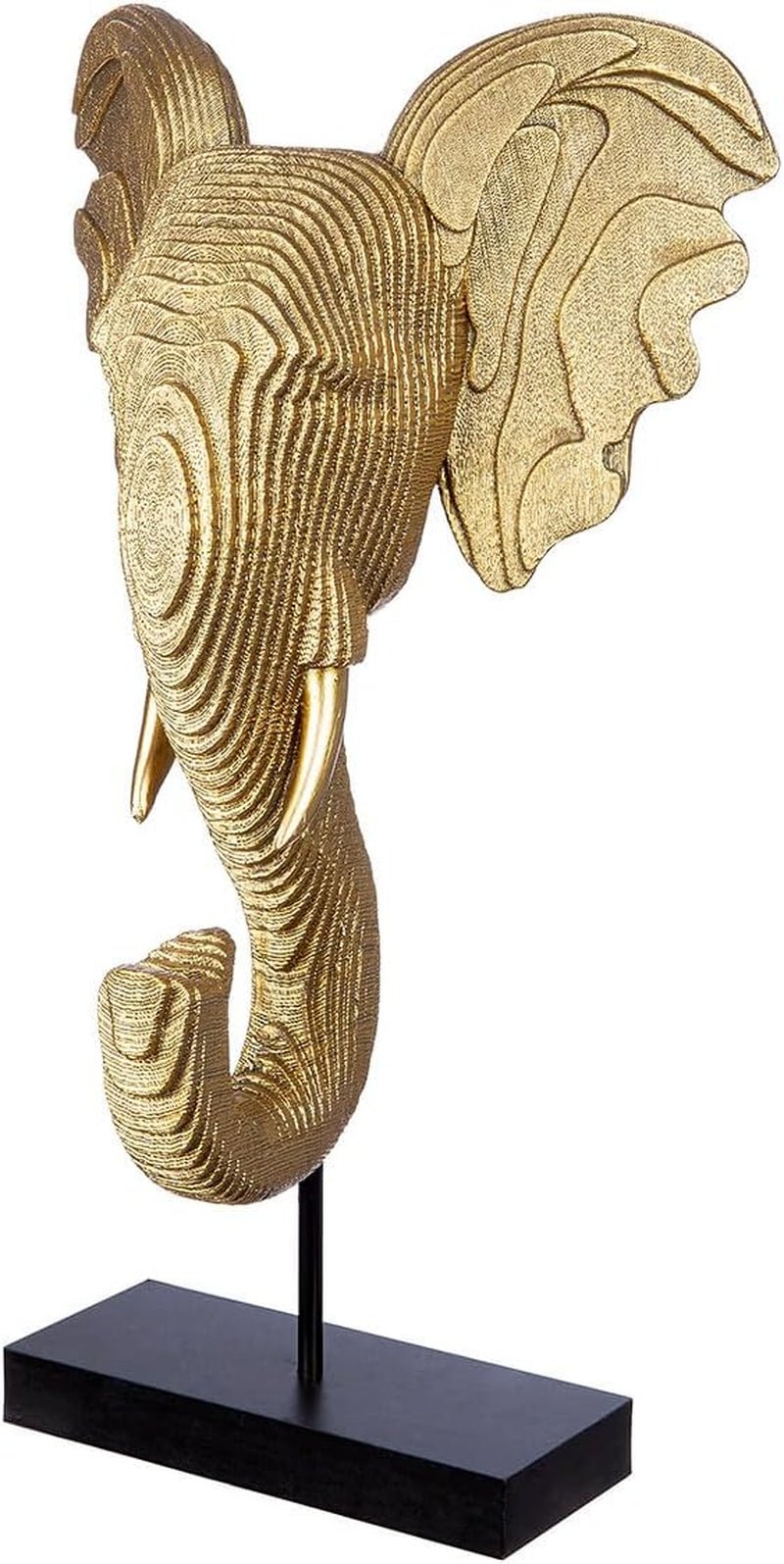 GILDE Deko große Figur Skulptur XXL - scultura decorativa in argento in alluminio colore: argento - decorazione soggiorno regalo anniversario altezza 114 cm Statuette e sculture Naty Shop Oro, nero Altezza 46 cm