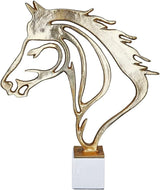 GILDE Deko große Figur Skulptur XXL - scultura decorativa in argento in alluminio colore: argento - decorazione soggiorno regalo anniversario altezza 114 cm Statuette e sculture Naty Shop Oro Altezza 44,5 cm