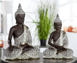 GILDE Scultura decorativa Buddha seduto - Meditazione - marrone/bianco - Altezza 29 cm Statue e sculture Naty Shop