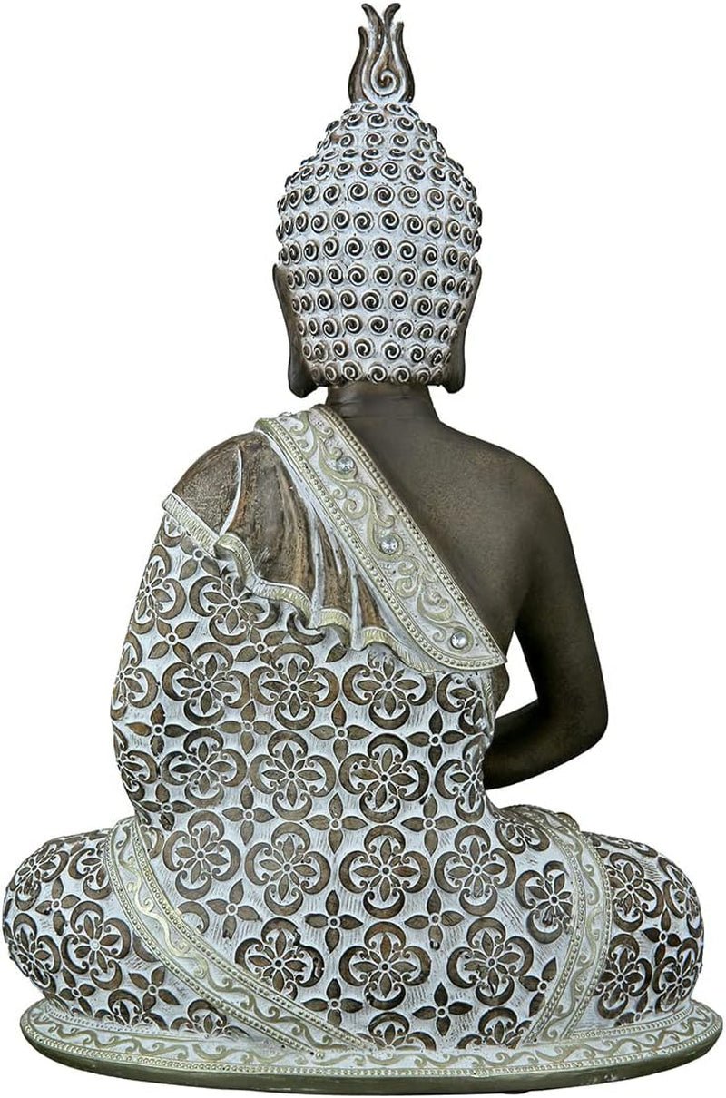 GILDE Scultura decorativa Buddha seduto - Meditazione - marrone/bianco - Altezza 29 cm Statue e sculture Naty Shop