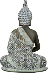 GILDE Scultura decorativa Buddha seduto - Meditazione - marrone/bianco - Altezza 29 cm Statue e sculture Naty Shop