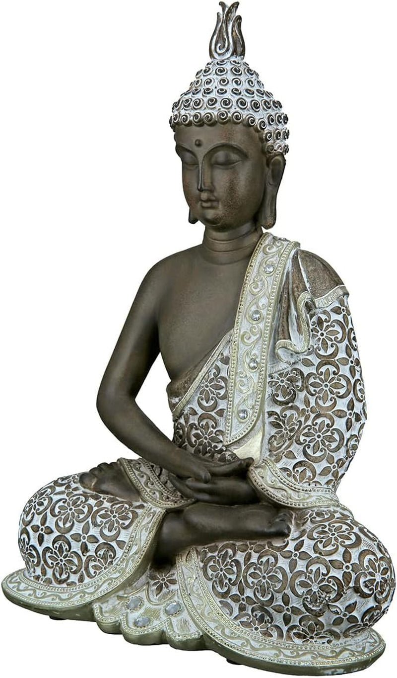 GILDE Scultura decorativa Buddha seduto - Meditazione - marrone/bianco - Altezza 29 cm Statue e sculture Naty Shop Marrone Altezza 29 cm