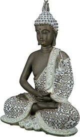 GILDE Scultura decorativa Buddha seduto - Meditazione - marrone/bianco - Altezza 29 cm Statue e sculture Naty Shop Marrone Altezza 29 cm